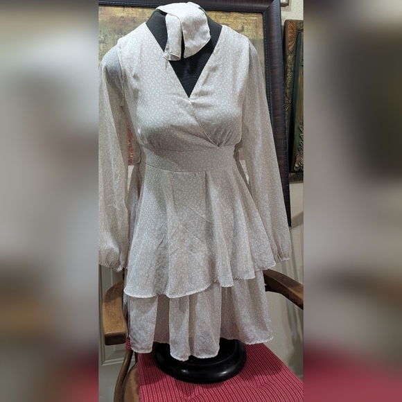 Japna Leopard Print Dress Layers Tie Women's XS - Picture 2 of 8